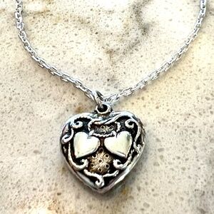 Vintage Highly Collectible Walter Lampl Sterling Heart Charm Necklace